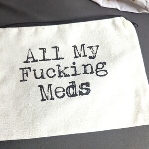 Canvas Pouch with Bold Text